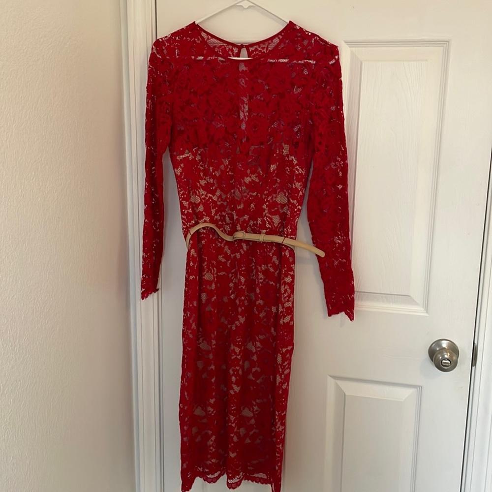 Maggy London Red Floral Dress